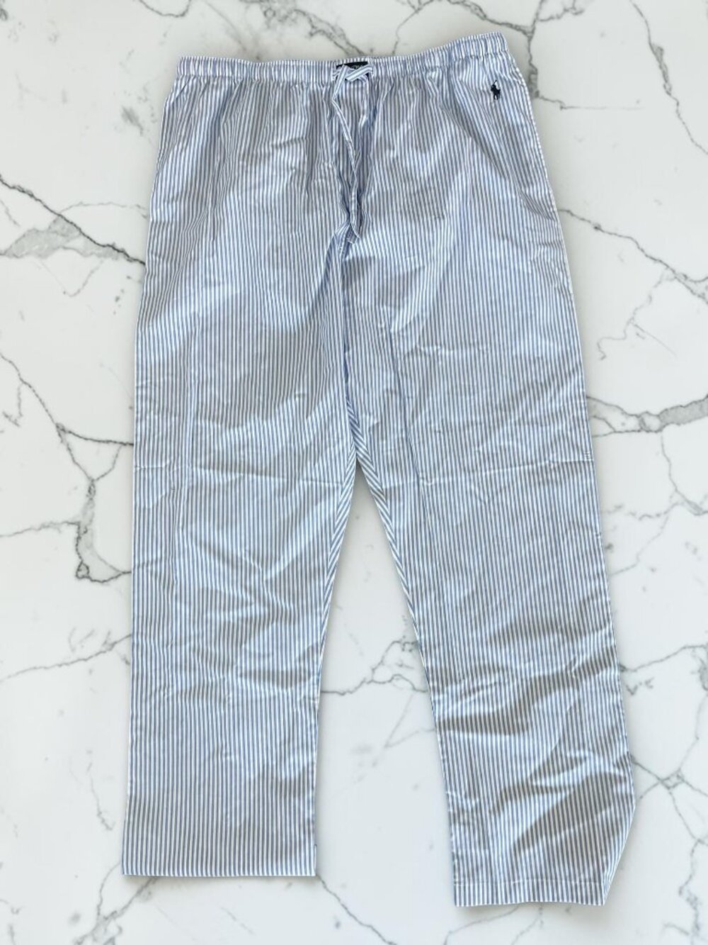 Polo Ralph Lauren Mens Pajama Pants NWT 1XT Big & Tall Blue White Stripe Cotton